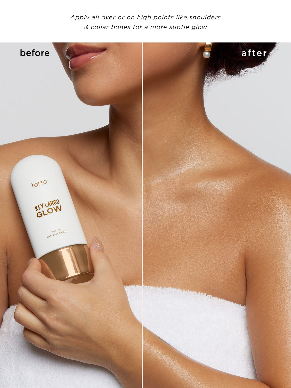 Key Largo GLOW body oil & kabuki body brush duo