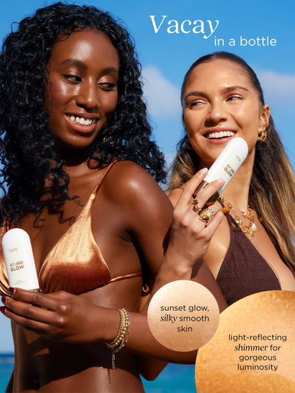 Key Largo GLOW body oil & kabuki body brush duo